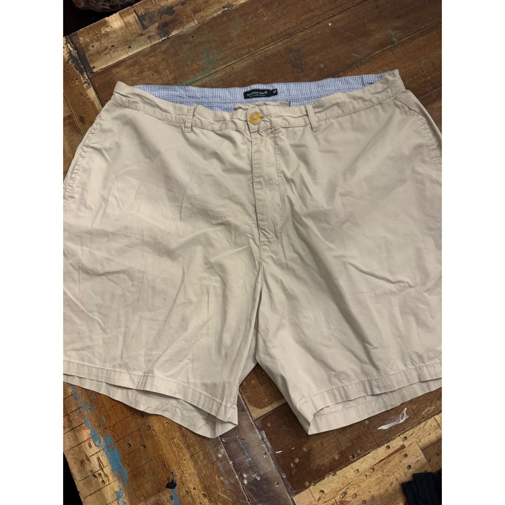 Southern Marsh Mens Khaki Chino Shorts Size 38 Tan Flat Front Cotton Twill